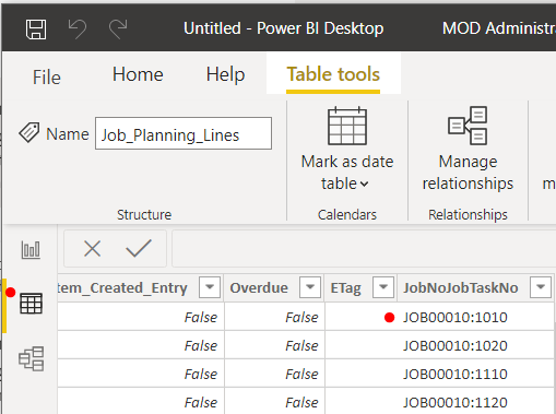 view new merged column