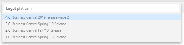 Select Business Central platform