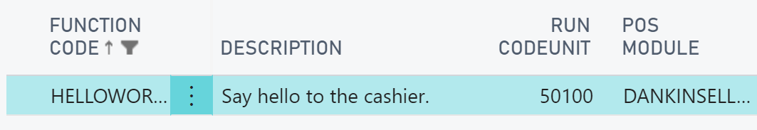 Registered POS command